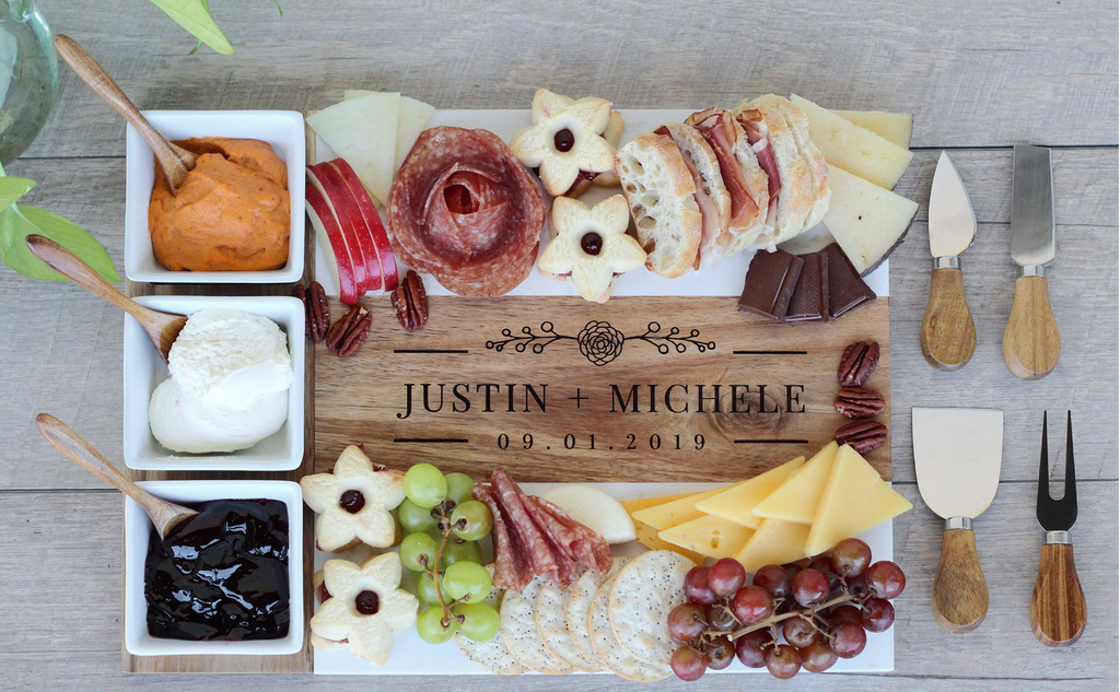 Marble & Acacia Charcuterie Set