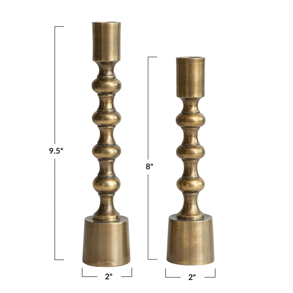 Antique Gold Taper Holders — Set of Two