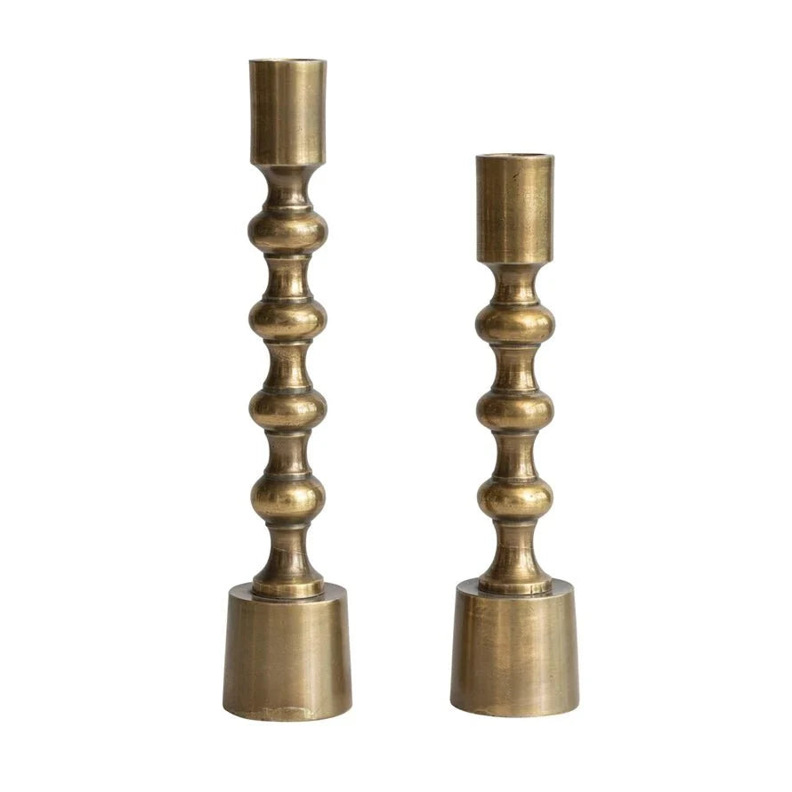 Antique Gold Taper Holders — Set of Two