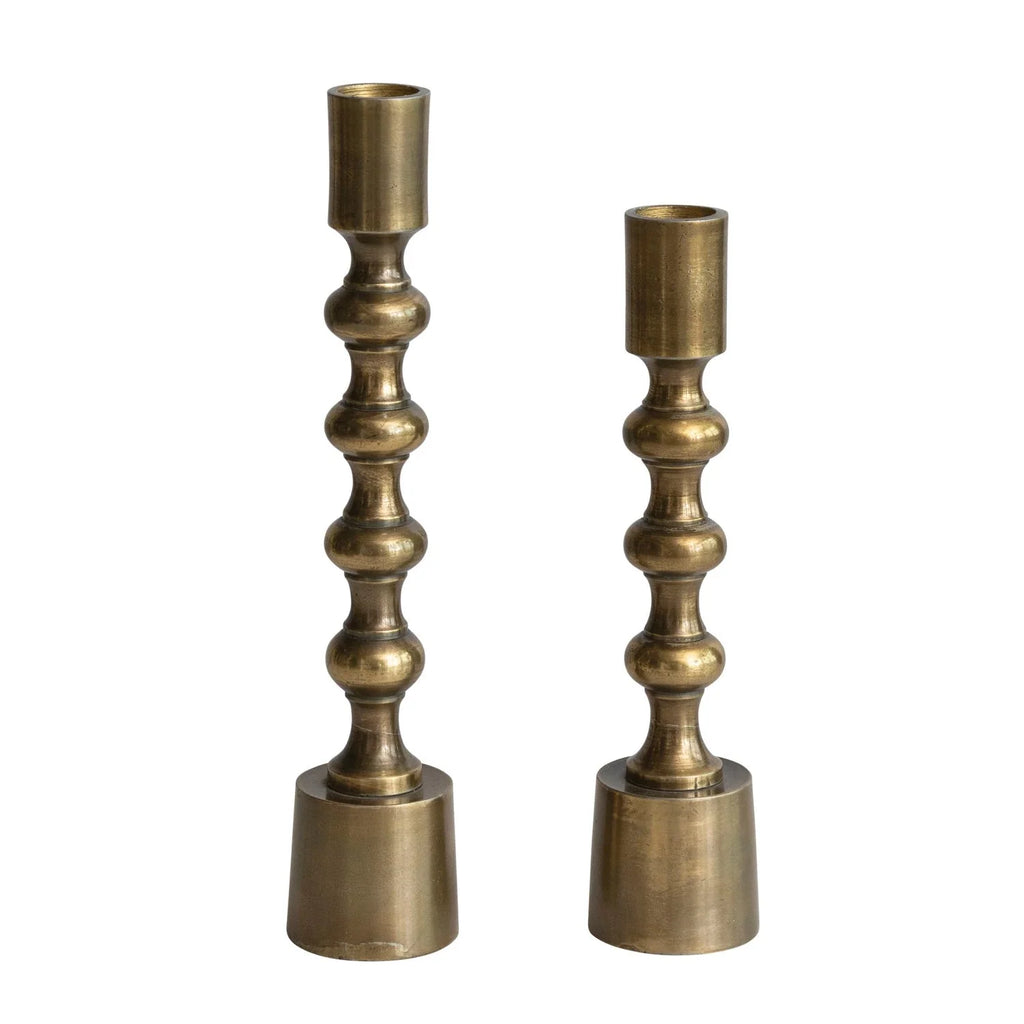 Antique Gold Taper Holders — Set of Two