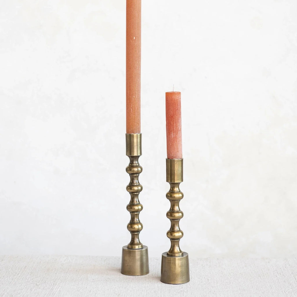 Antique Gold Taper Holders — Set of Two