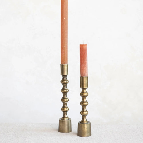 Antique Gold Taper Holders — Set of Two